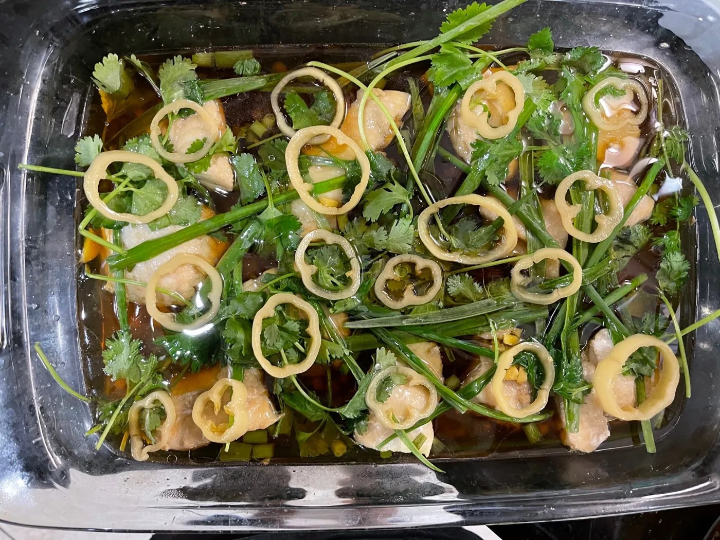 Braised Rockfish in Ginger Soy Broth