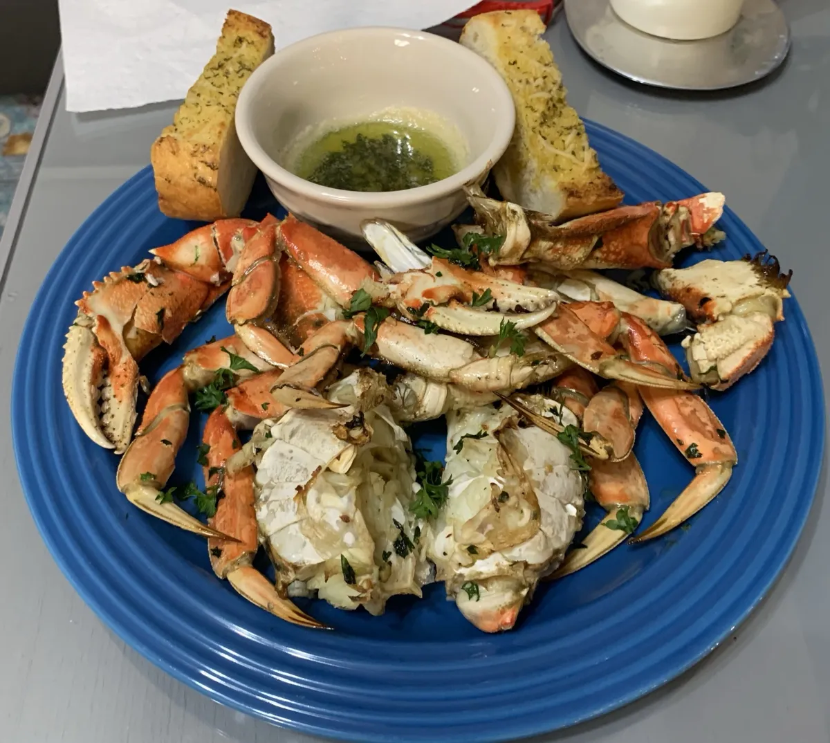 Oven Roasted Garlic Dungeness Crab